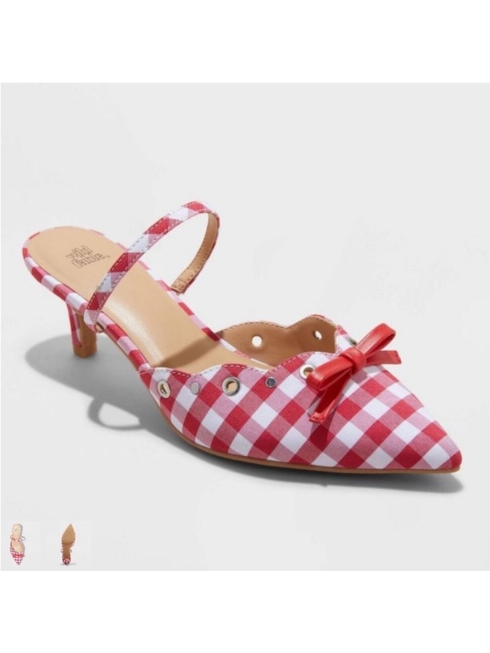 Wild Fable Red Gingham Heels with Bow .